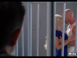 Watching His Blonde Wife Blow another youth in jail
