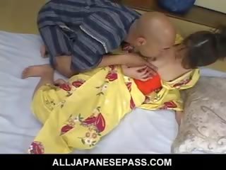 Lustful full-blown Japanese Cougar In A Kimono Rides A Hard putz