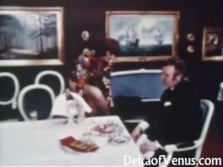 Annata x nominale clip 1960s - pelosa ripened bruna - tavolo per tre