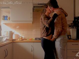 Kitchen begin out with petting & Fingering - Sensual Teasing Stepsister